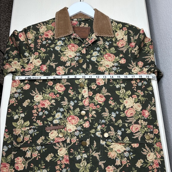 Vintage Ralph Lauren Jeans Co.100% Cotton Floral Chore Barn Jacket Size P/S - Picture 12 of 14